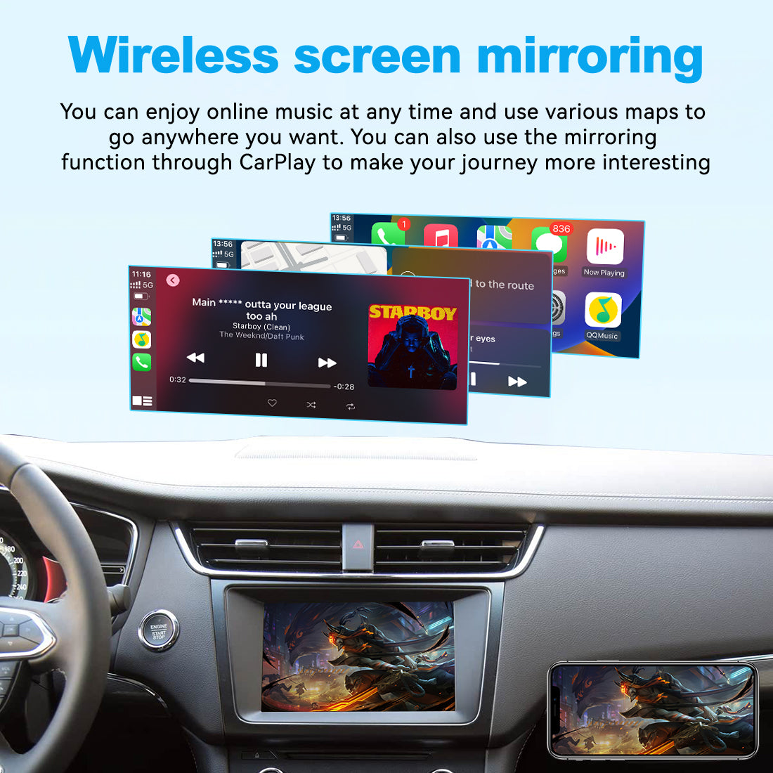 (WZFD-1) New JoyeAuto Ford SYNC2 Carplay Module Retrofit for 2013-2016 Focus/Mondeo/Taurus/Explorer/Escape/Edge /F150/Lincoln MKC/Mustang WiFi Wireless Apple CarPlay AirPlay Android Auto MMI Interface Main image