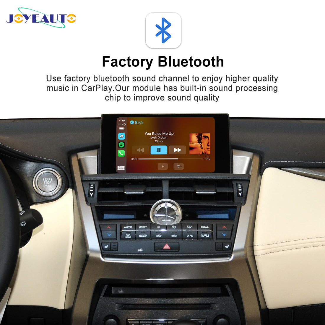 (WJLX-2) JoyeAuto Wireless Apple CarPlay Android Auto Interface for 2014-2020 Lexus ES/NX/RX/UX with Knob controls car Secondary image