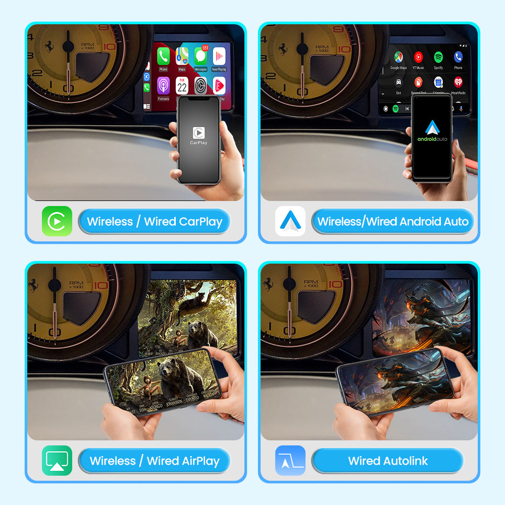 (WZFR-2)JoyeAuto Wireless Apple Carplay AirPlay Android Auto Mirror-Link Interface for Ferrari 458 Plug and Play Secondary image