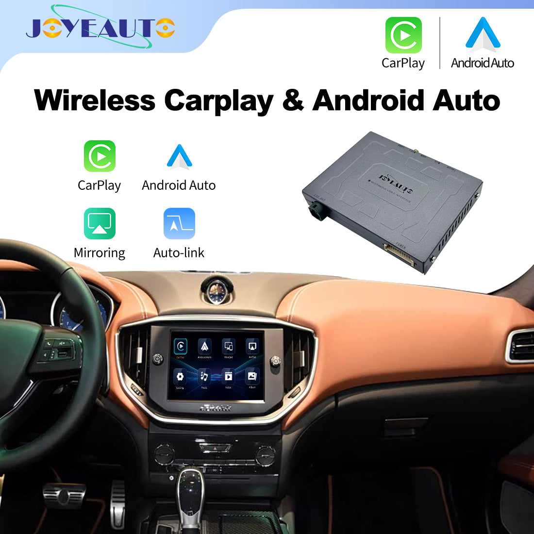 (WZMA-1) Joyeauto WiFi Wireless Apple CarPlay Android Auto Upgrade for Maserati Quattroporte Ghibli 2014-2017MY with Rear Camera Secondary image