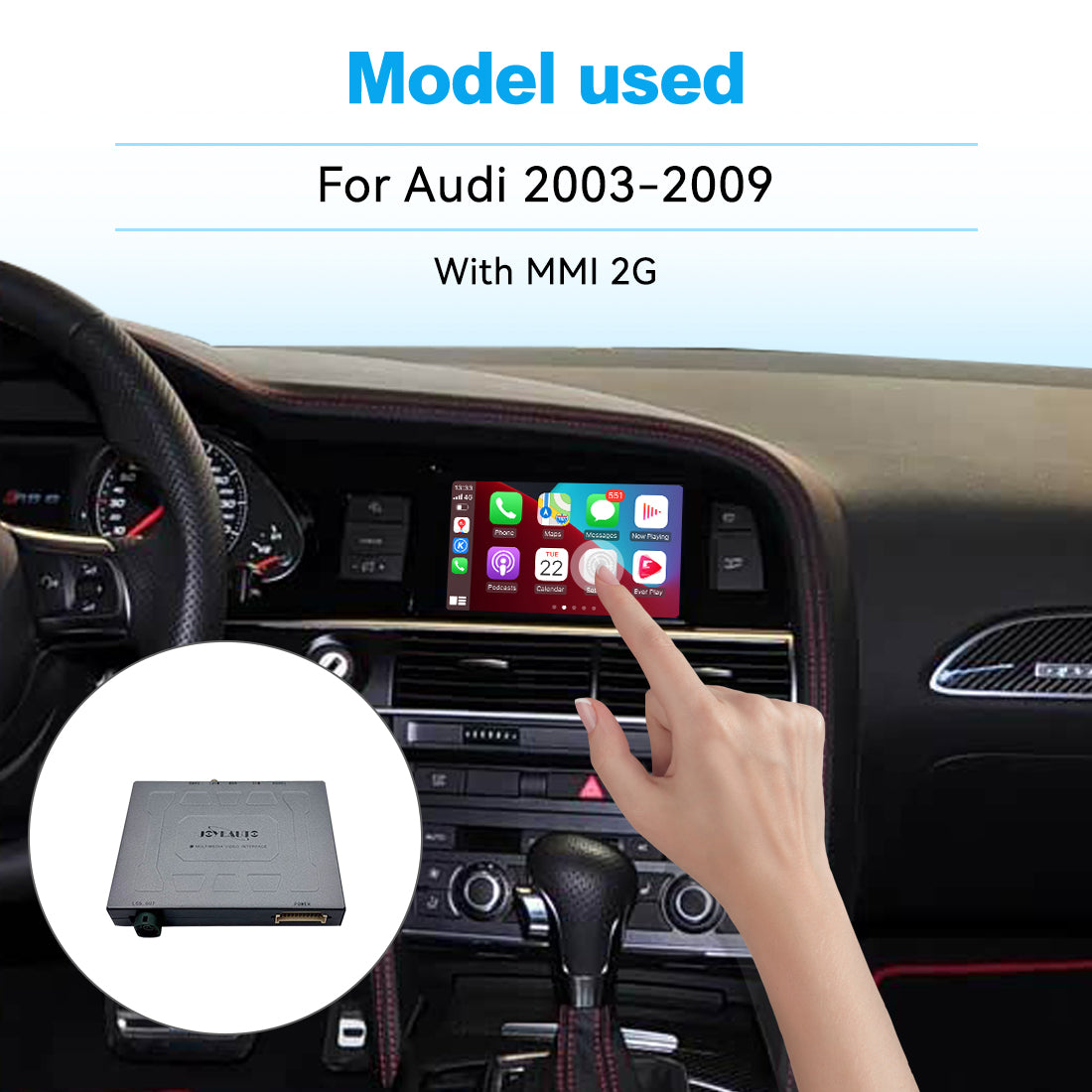 (WZAU-6)Joyeauto 2003-2009 Audi A4 A5 A6 A7 A8 MMI 2G WIFI Wireless Apple CarPlay Android Auto iOS Airplay Mirror-link Retrofit Secondary image
