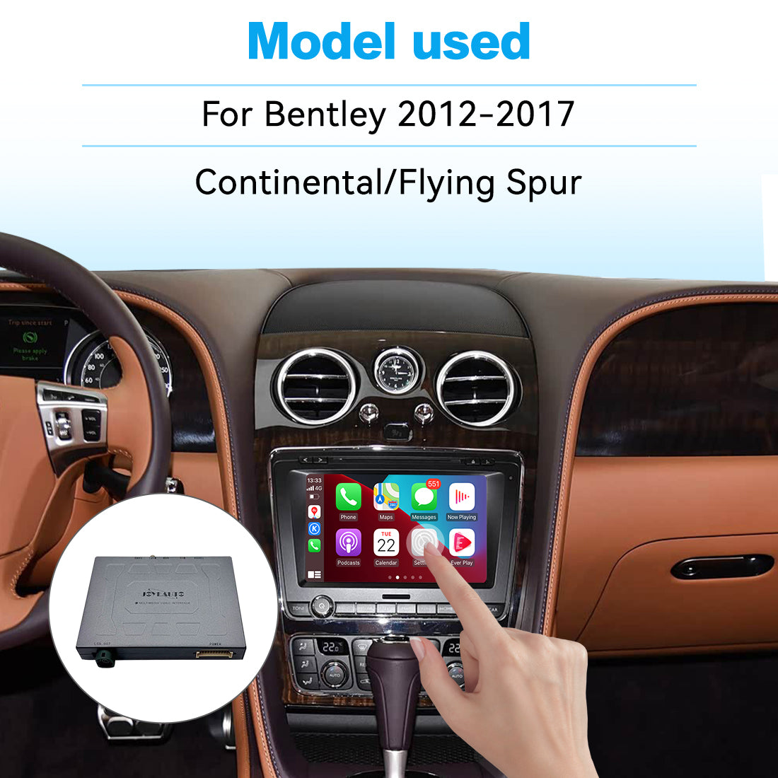 (WZBT-1) JoyeAuto Wireless Apple Carplay AirPlay Android Auto Interface for 2012-2017 Bentley Continental Flying Spur Mirror-link Plug and Play Secondary image