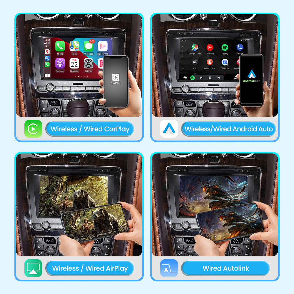 (WZBT-1) JoyeAuto Wireless Apple Carplay AirPlay Android Auto Interface for 2012-2017 Bentley Continental Flying Spur Mirror-link Plug and Play