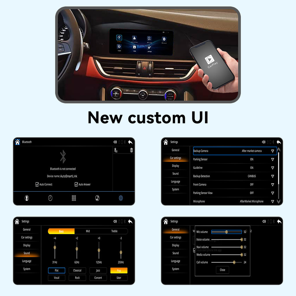 (WZAF-1) JoyeAuto Alfa Wireless Apple Carplay AirPlay Android Auto Interface for 2017 2018 2019 Alfa Giulia Stelvio Mirror-link Plug and Play