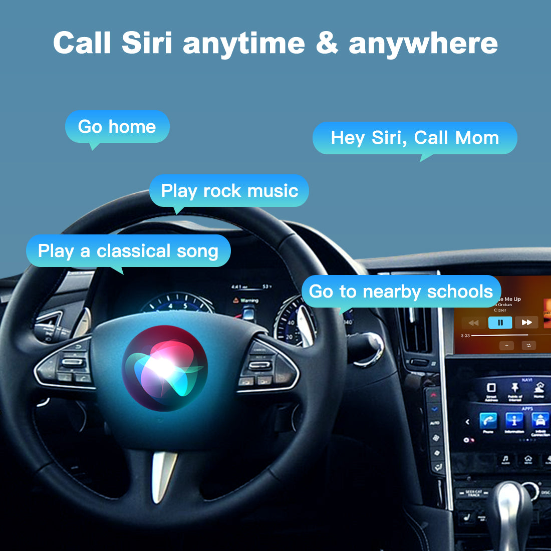 (WZIN-4) New JoyeAuto Carplay Module Retrofit for 2013-2015 Infiniti Q50 Q60 Q50L WiFi Wireless Apple CarPlay AirPlay Android Auto Interface Main image