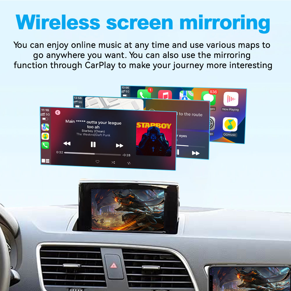 (WZAU-3) Joyeauto Audi A1 Q3 RMC MMI 2G 3G Wireless Apple CarPlay Android Auto iOS AirPlay Retrofit Secondary image