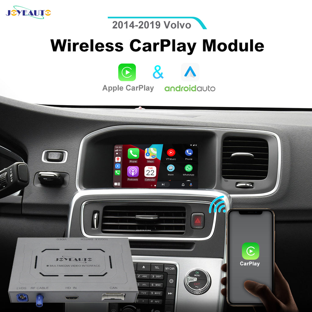 (WJVO-1) JoyeAuto Wireless Apple CarPlay Android Auto Interface for 2014-2019 Volvo S60/XC60/V60/S80/V40