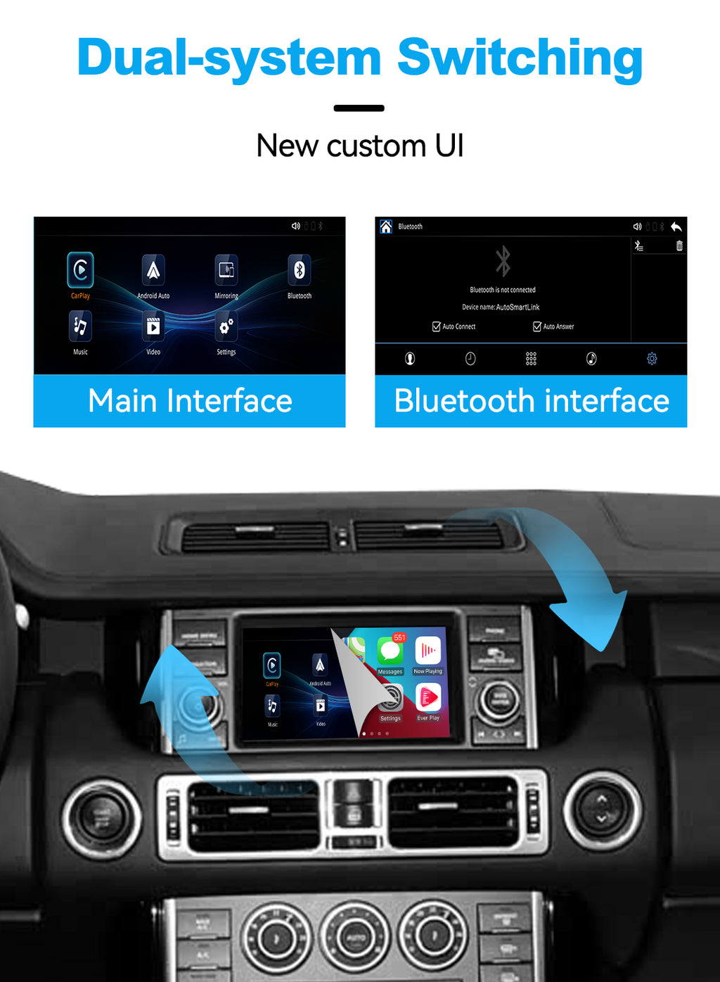 (WZLR-3) New Joyeauto Wireless Apple CarPlay AirPlay Android Auto Retrofit for Land Rover Denso Radios Module Land Rover Sport/Vogue Discovery 4 L319 L320 L322 2008-2012