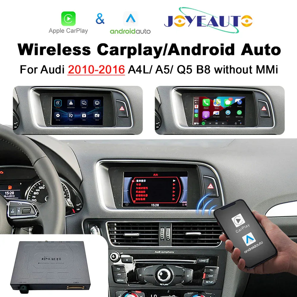 (WZAU-1) New Joyeauto Audi A4 A5 Q5 b8 without MMI Concert Symphony WIFI Wireless Apple CarPlay AirPlay Android Auto Retrofit - MMB Auto