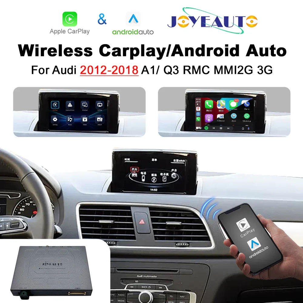 (WZAU-3) Joyeauto Audi A1 Q3 RMC MMI 2G 3G Wireless Apple CarPlay Android Auto iOS AirPlay Retrofit - MMB Auto Main image