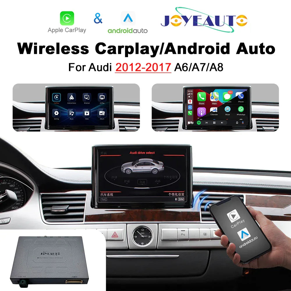 (WZAU-4) Joyeauto Audi A6 A7 MIB2 RMC A8 c7 MMI 3G Wireless Apple CarPlay Android Auto iOS AirPlay Retrofit - MMB Auto Main image