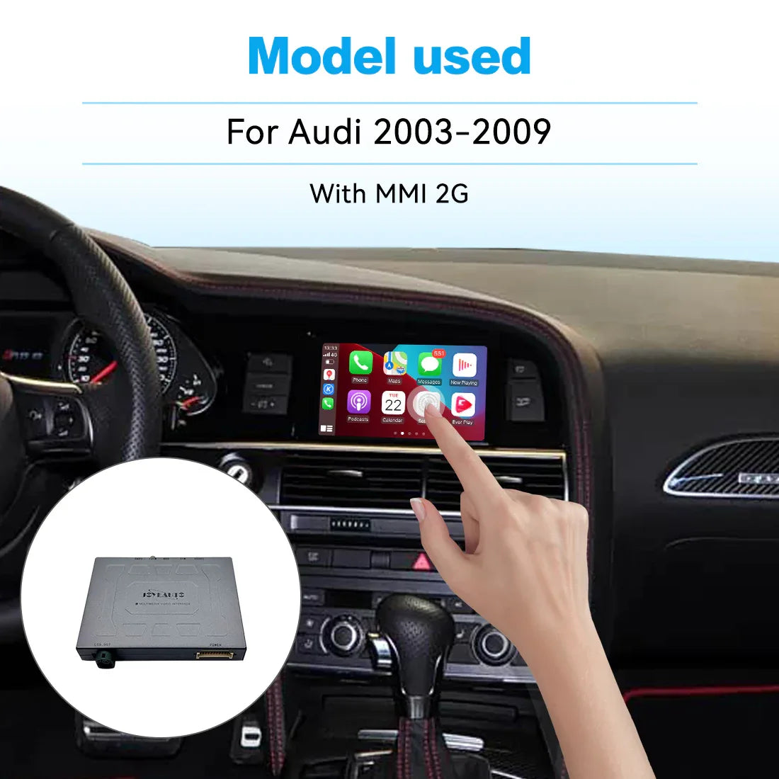 (WZAU-6)Joyeauto 2003-2009 Audi A4 A5 A6 A7 A8 MMI 2G WIFI Wireless Apple CarPlay Android Auto iOS Airplay Mirror-link Retrofit Secondary image