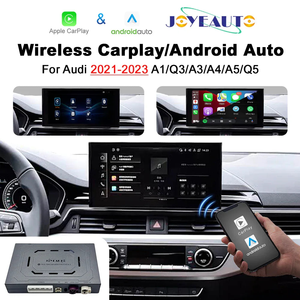 (WZAU-7)Joyeauto 2021-2023 Audi A1 Q3 Q3 Q4 Q5 Q5 MIB3 WIFI Wireless Apple CarPlay Android Auto Hicar iOS Airplay Mirror-link Retrofit - MMB Auto Main image