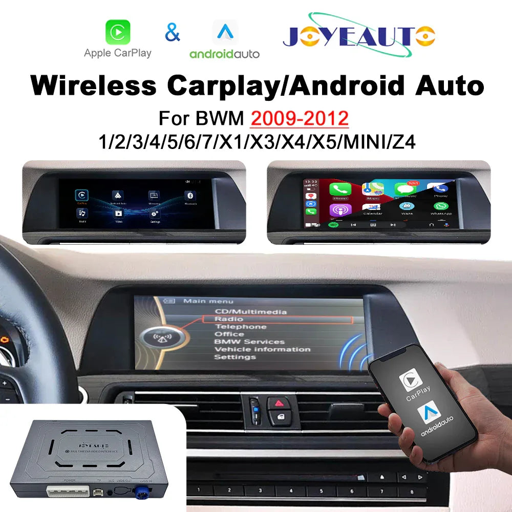 (WZBM-3) Joyeauto BMW CIC 1 3 5 6 7 X1 X3 X5 X6 MINI 2009- 2012 Wireless Apple CarPlay Airplay Android Auto Interface Retrofit - MMB Auto