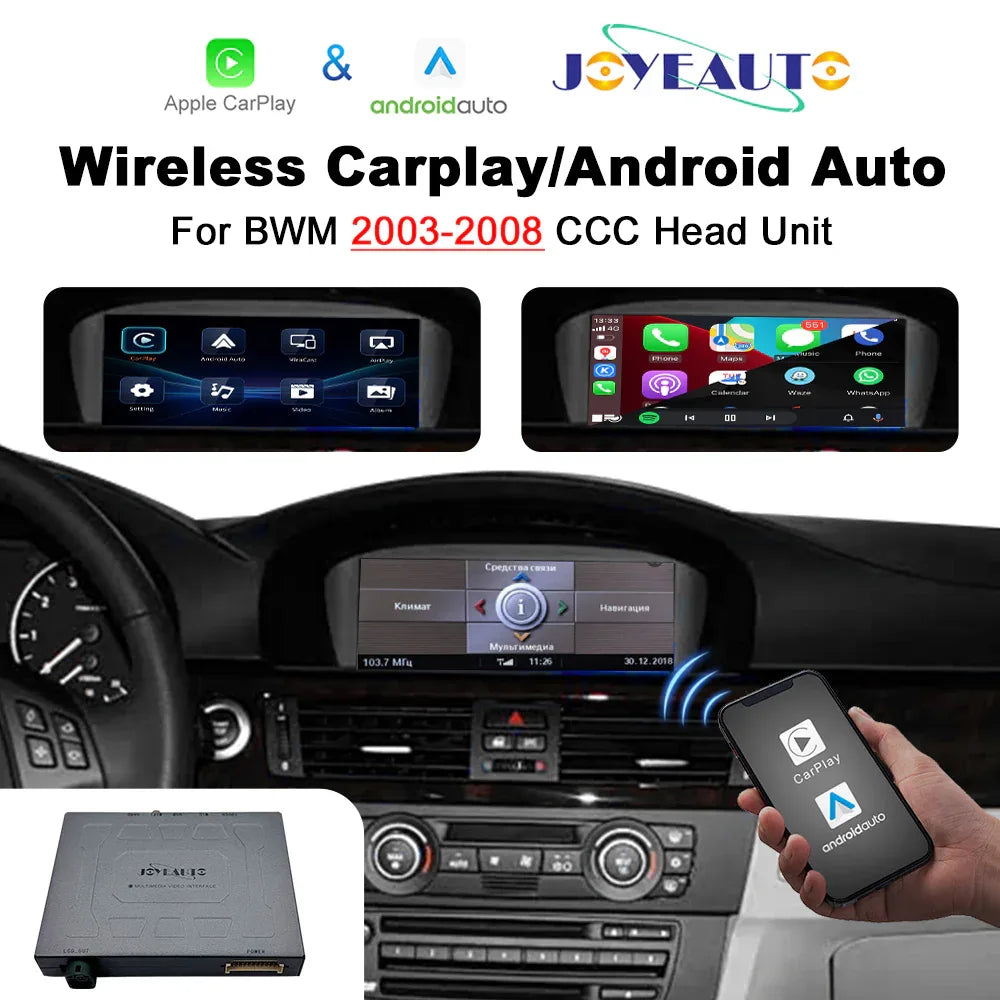 (WZBM-4) JoyeAuto Wireless Apple CarPlay Android Auto Interface for BMW CCC 8.8" E60 E61 E62 E63 E70 E71 E89 E90 E91 2003-2008MY - MMB Auto Main image