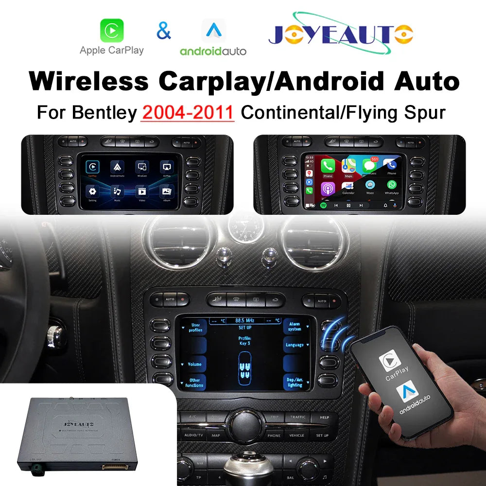 (WZBT-0) JoyeAuto Wireless Apple Carplay AirPlay Android Auto Interface for 2004-2011 Bentley Continental Flying Spur Support Touchscreen Mirror-link Plug and Play - MMB Auto