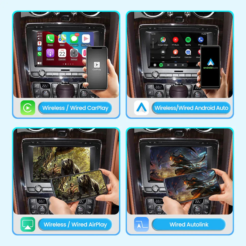 (WZBT-1) JoyeAuto Wireless Apple Carplay AirPlay Android Auto Interface for 2012-2017 Bentley Continental Flying Spur Mirror-link Plug and Play - MMB Auto