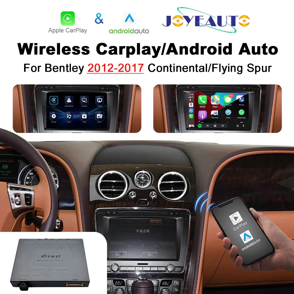 (WZBT-1) JoyeAuto Wireless Apple Carplay AirPlay Android Auto Interface for 2012-2017 Bentley Continental Flying Spur Mirror-link Plug and Play - MMB Auto