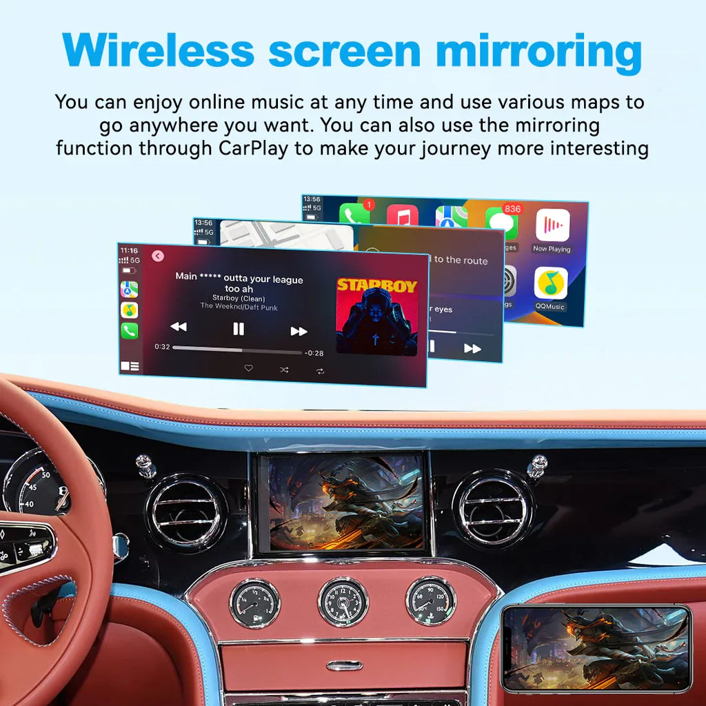 (WZBT-2) JoyeAuto Wireless Apple Carplay AirPlay Android Auto Interface for 2011-2020 Bentley Mulsanne Mirror-link Plug and Play - MMB Auto