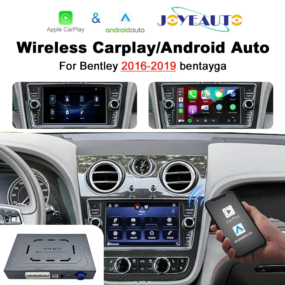 (WZBT-3) JoyeAuto Wireless Apple Carplay AirPlay Android Auto Interface for 2016-2019 Bentley Bentayga Mirror-link Plug and Play - MMB Auto