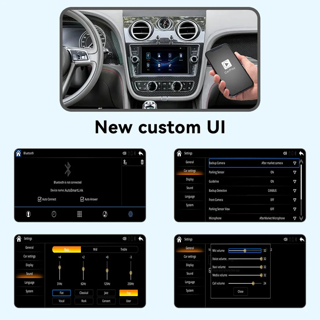 (WZBT-3) JoyeAuto Wireless Apple Carplay AirPlay Android Auto Interface for 2016-2019 Bentley Bentayga Mirror-link Plug and Play - MMB Auto
