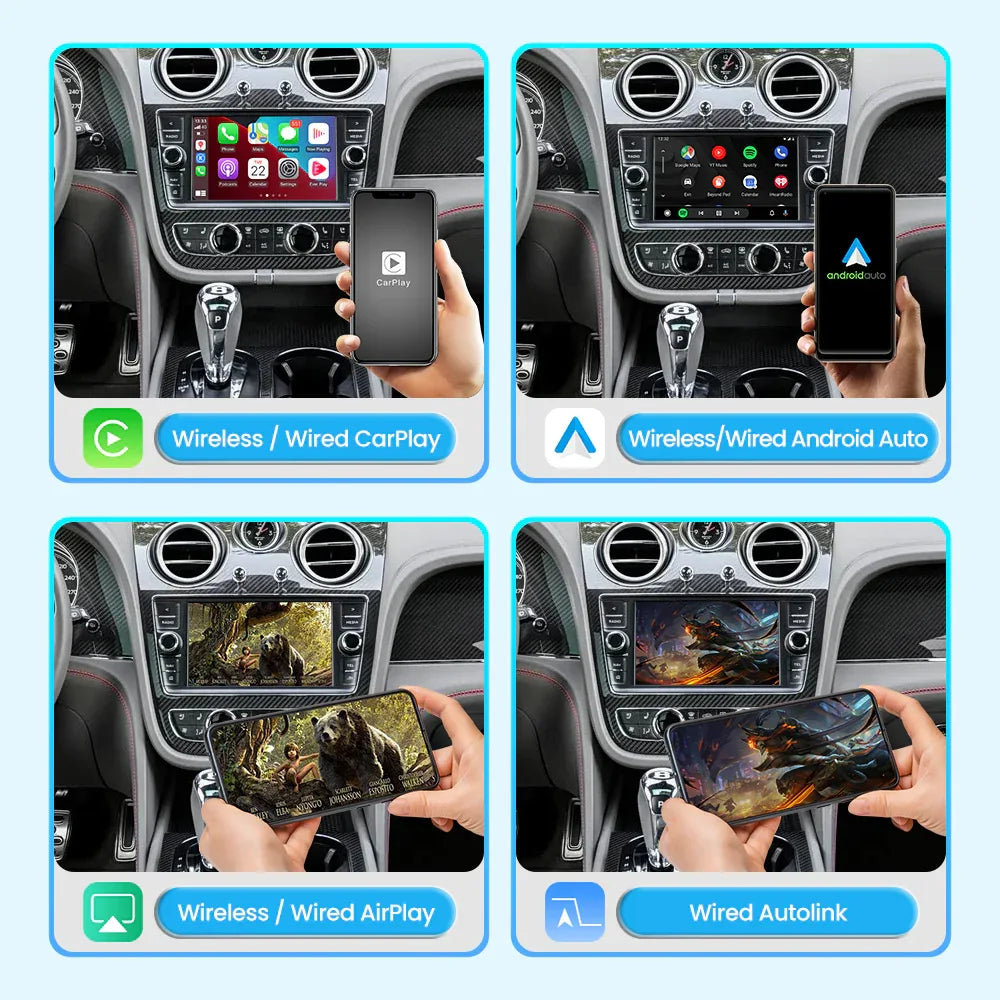 (WZBT-3) JoyeAuto Wireless Apple Carplay AirPlay Android Auto Interface for 2016-2019 Bentley Bentayga Mirror-link Plug and Play - MMB Auto