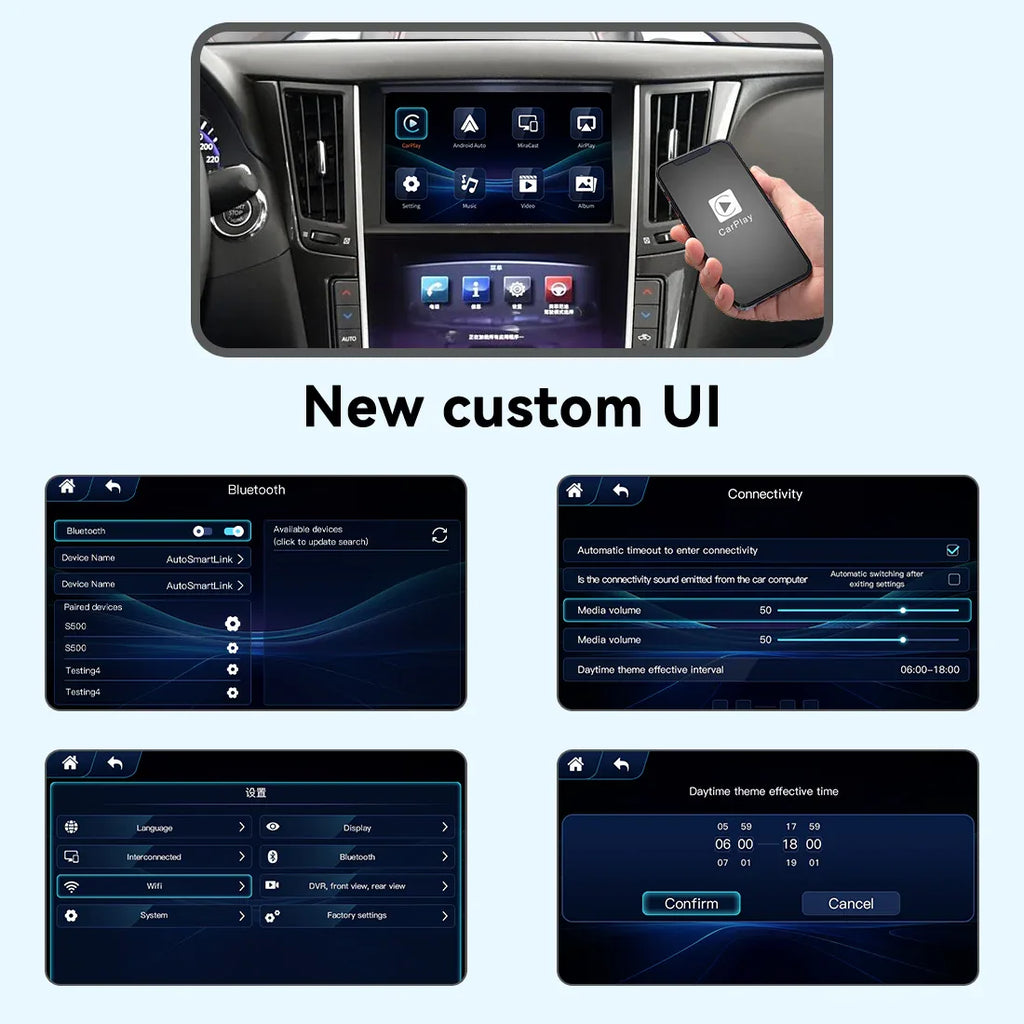 (WZIN-1) New Joyeauto Carplay Module Retrofit for 2015-2019 Infiniti Q50 Q60 Q50L QX50 WiFi Wireless Apple CarPlay AirPlay Android Auto - MMB Auto