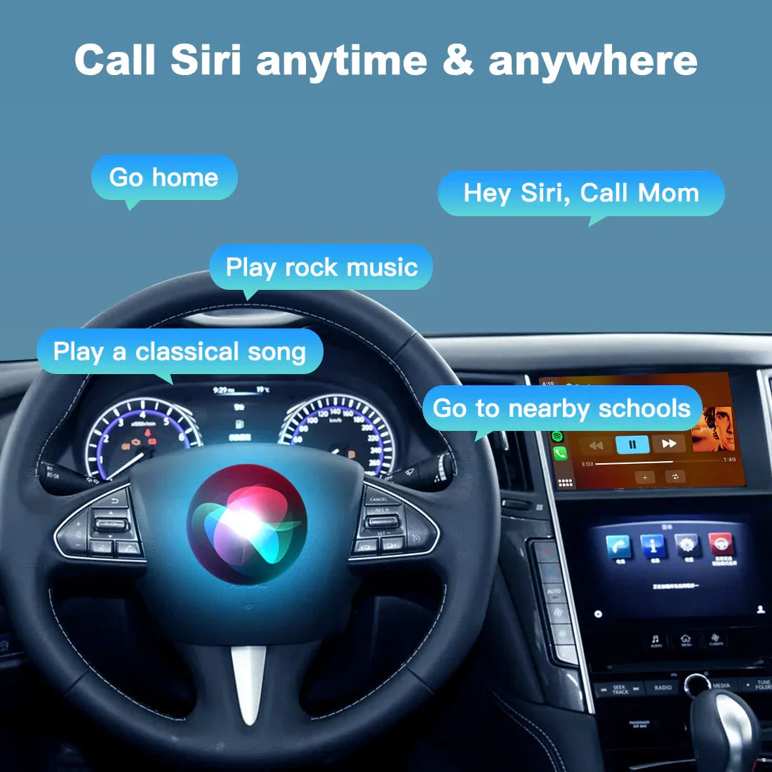 (WZIN-1) New Joyeauto Carplay Module Retrofit for 2015-2019 Infiniti Q50 Q60 Q50L QX50 WiFi Wireless Apple CarPlay AirPlay Android Auto Secondary image