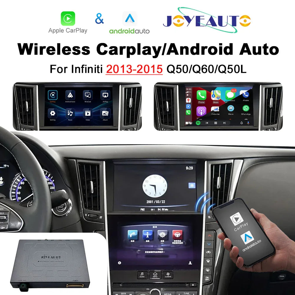 (WZIN-4) New JoyeAuto Carplay Module Retrofit for 2013-2015 Infiniti Q50 Q60 Q50L WiFi Wireless Apple CarPlay AirPlay Android Auto Interface - MMB Auto