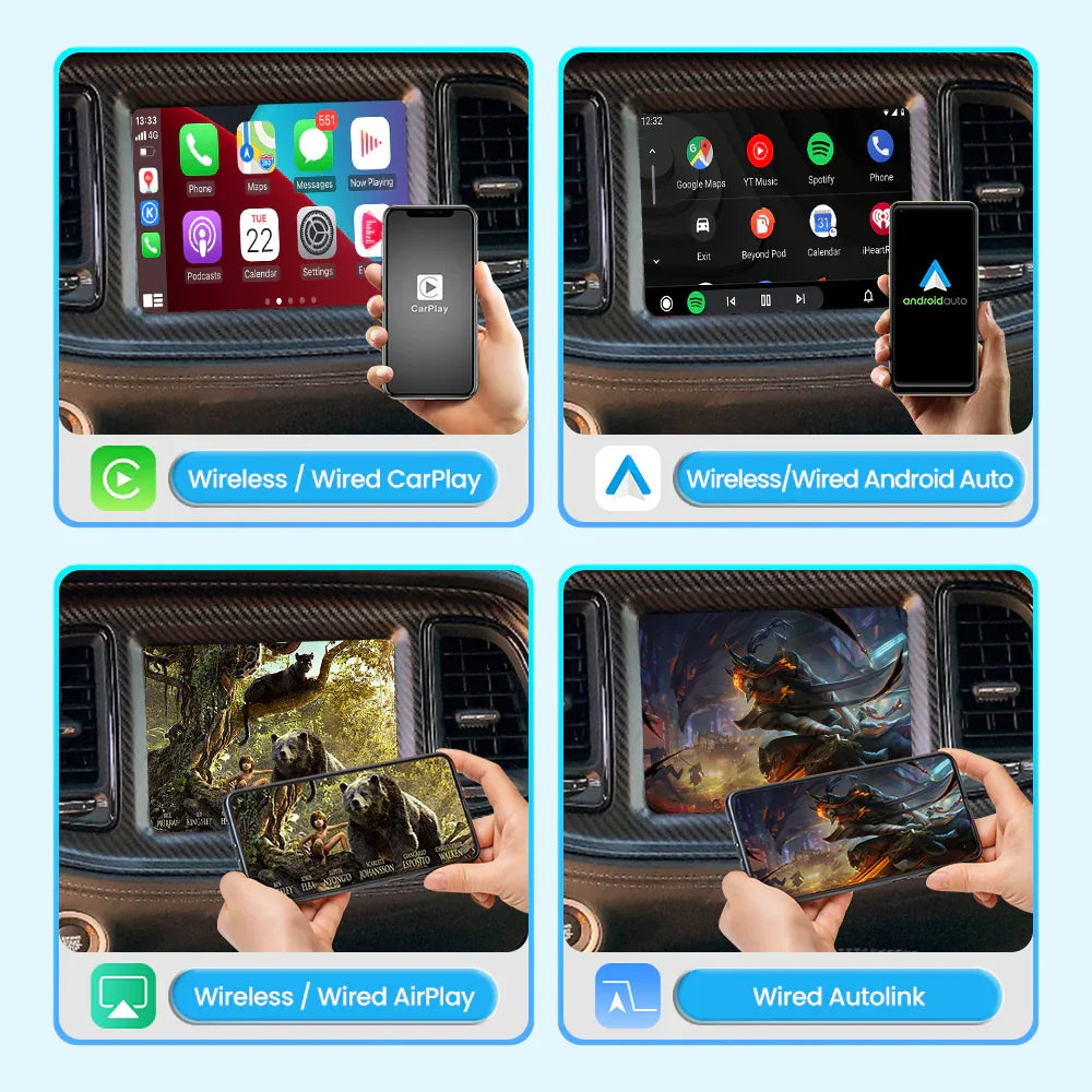 (WZJP-1) JoyeAuto Wireless Apple Carplay AirPlay Android Auto Interface for JEEP Cherokee Grand Cherokee Uconnect 8.4 Plug and Play - MMB Auto