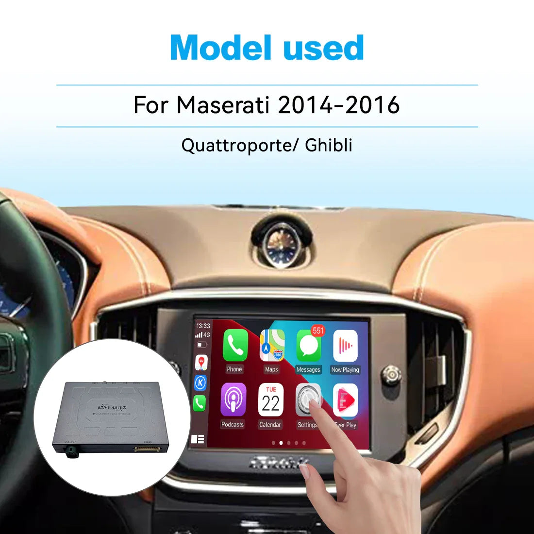 (WZMA-1) Joyeauto WiFi Wireless Apple CarPlay Android Auto Upgrade for Maserati Quattroporte Ghibli 2014-2017MY with Rear Camera - MMB Auto