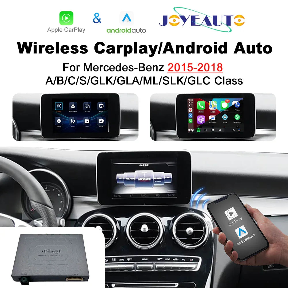 (WZME-1) Joyeauto Mercedes A B C E M S CLA GLK GLA ML SLK GLC CLS NTG5 2015-2018 WiFi Wireless Apple CarPlay Android Auto Interface - MMB Auto