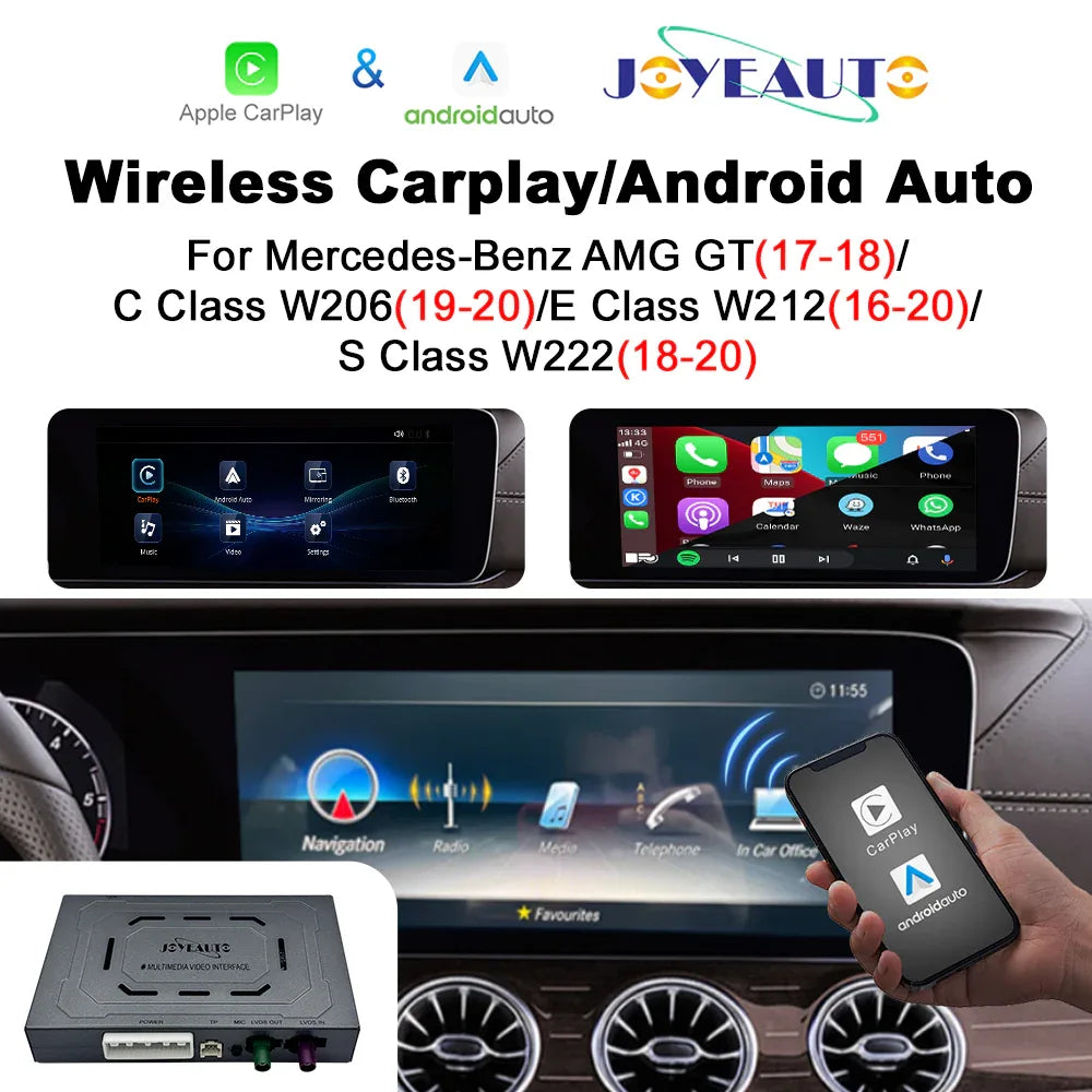 (WZME-4) Joyeauto Mercedes-Benz NTG5.5 2016-2020 AMG C E S Class w206 w212 w222 WiFi Wireless Apple CarPlay AirPlay Android auto Hicar Interface - MMB Auto