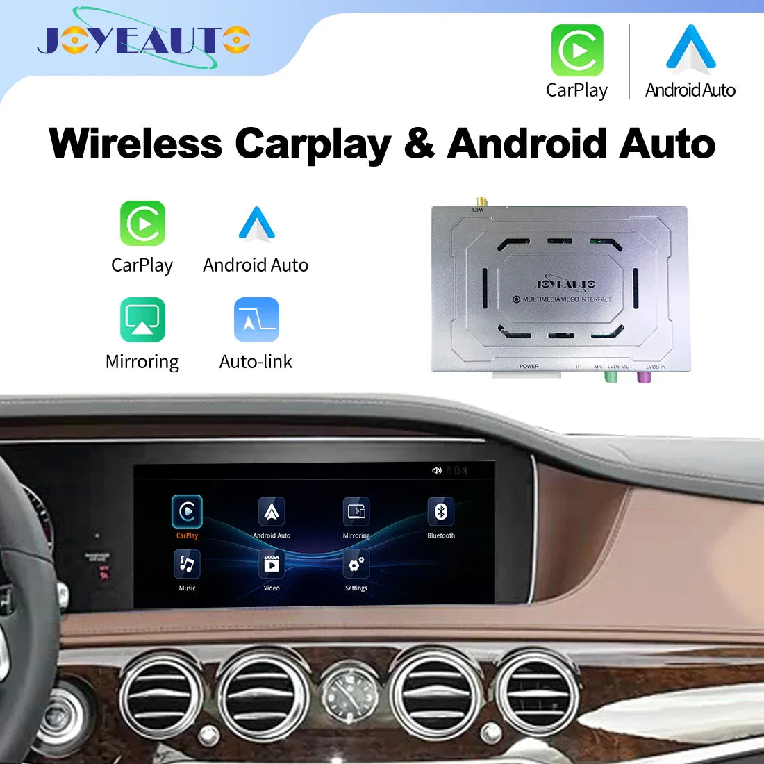 (WZME-4) Joyeauto Mercedes-Benz NTG5.5 2016-2020 AMG C E S Class w206 w212 w222 WiFi Wireless Apple CarPlay AirPlay Android auto Hicar Interface - MMB Auto