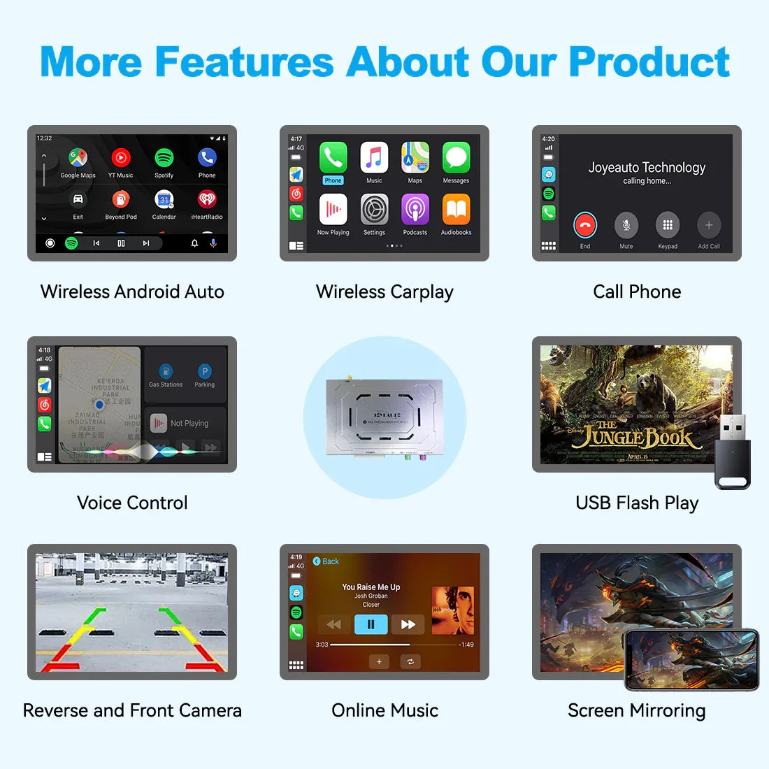 (WZME-4) Joyeauto Mercedes-Benz NTG5.5 2016-2020 AMG C E S Class w206 w212 w222 WiFi Wireless Apple CarPlay AirPlay Android auto Hicar Interface - MMB Auto