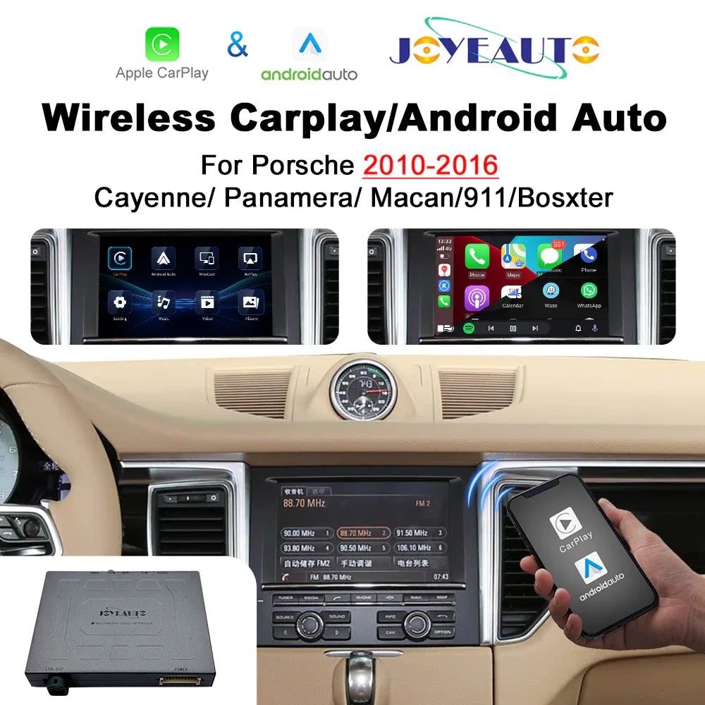(WZPO-1) Joyeauto 2010-2016 Porsche Cayenne 911 991 Boxster Cayman Macan Panamera PCM3.1 Wireless Apple CarPlay Android Auto Interface - MMB Auto