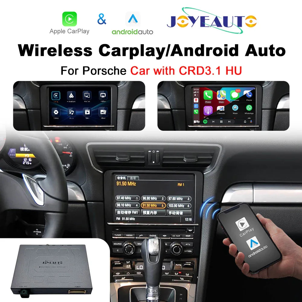 (WZPO-3) JoyeAuto Wireless Apple Carplay AirPlay Android Auto Interface for 2003-2009 Porsche CDR CRD31 - MMB Auto Main image