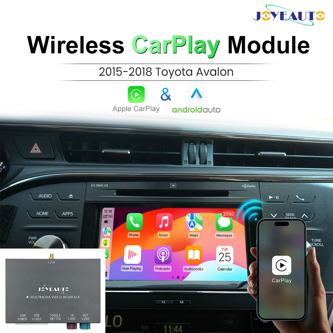 Upgrade 2015 - 2018 Toyota Avalon Wireless Apple CarPlay Android Auto Retrofit Module Main image