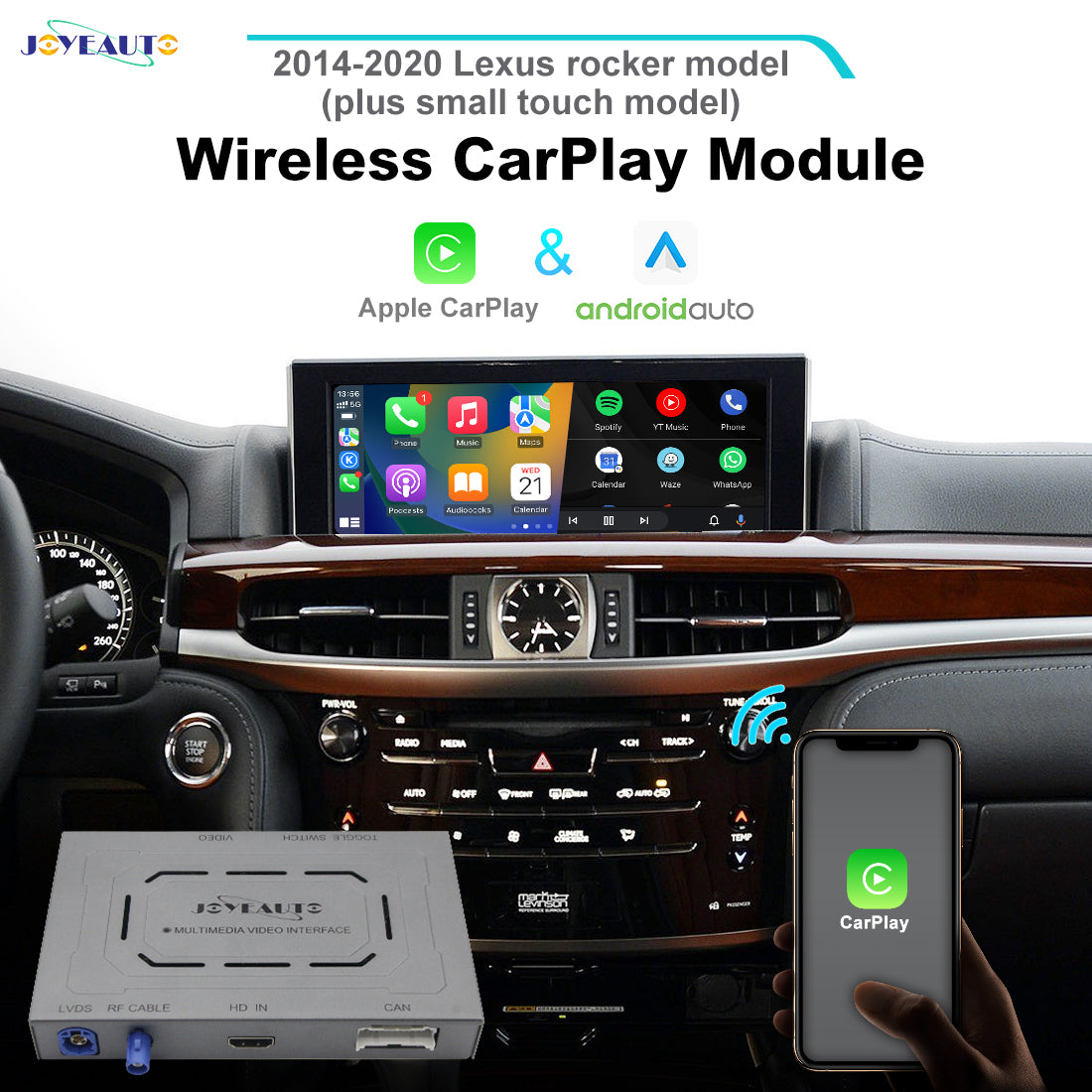 (WJLX-3) JoyeAuto Wireless Apple CarPlay Android Auto Interface for 2014-2020 Lexus with Joystick Controls car Main image