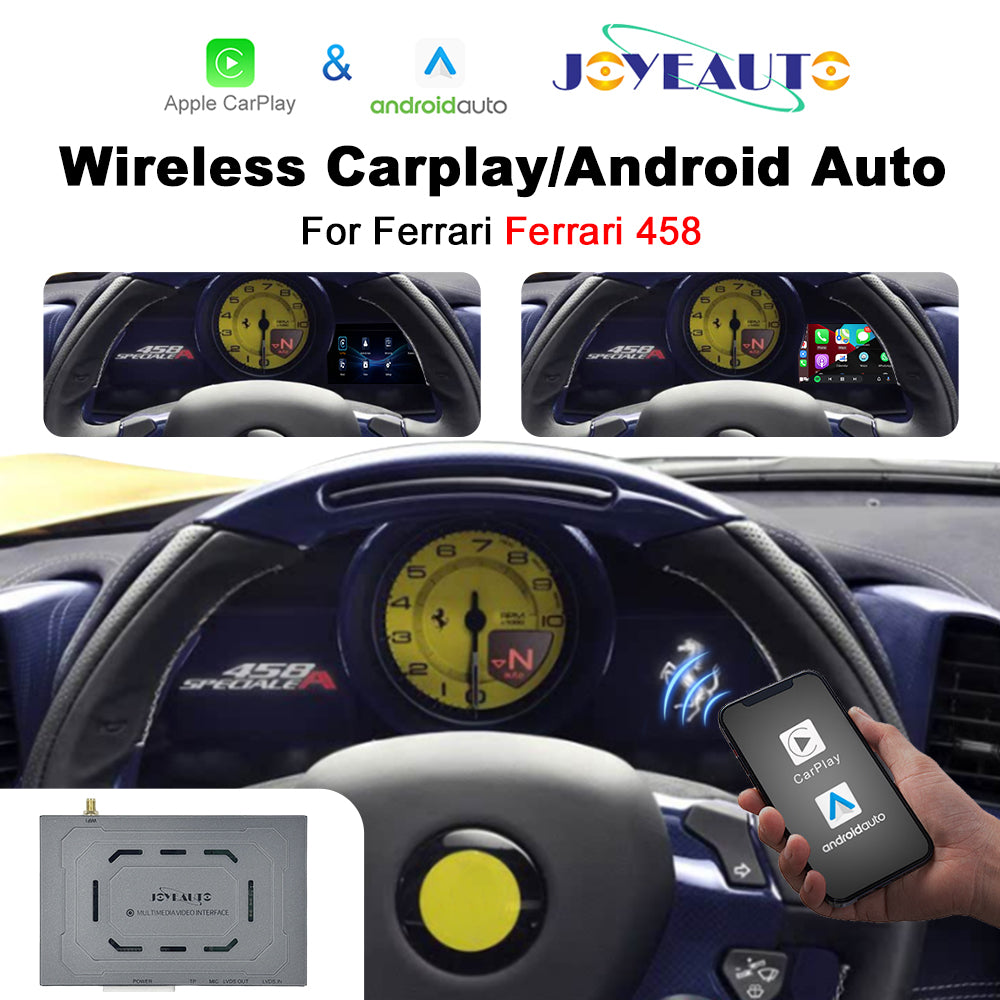 (WZFR-2)JoyeAuto Wireless Apple Carplay AirPlay Android Auto Mirror-Link Interface for Ferrari 458 Plug and Play