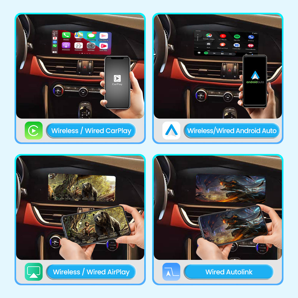 (WZAF-1) JoyeAuto Alfa Wireless Apple Carplay AirPlay Android Auto Interface for 2017 2018 2019 Alfa Giulia Stelvio Mirror-link Plug and Play