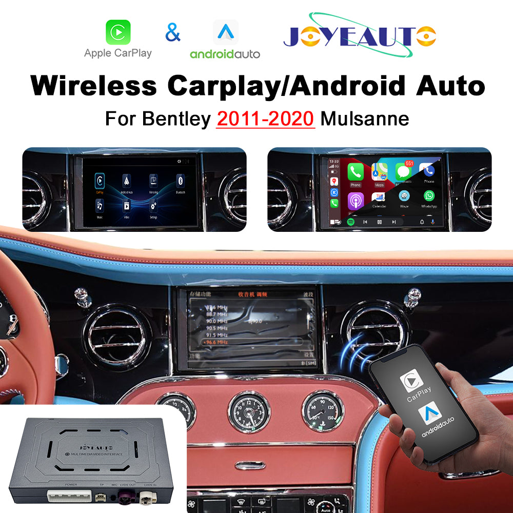 (WZBT-2) JoyeAuto Wireless Apple Carplay AirPlay Android Auto Interface for 2011-2020 Bentley Mulsanne Mirror-link Plug and Play