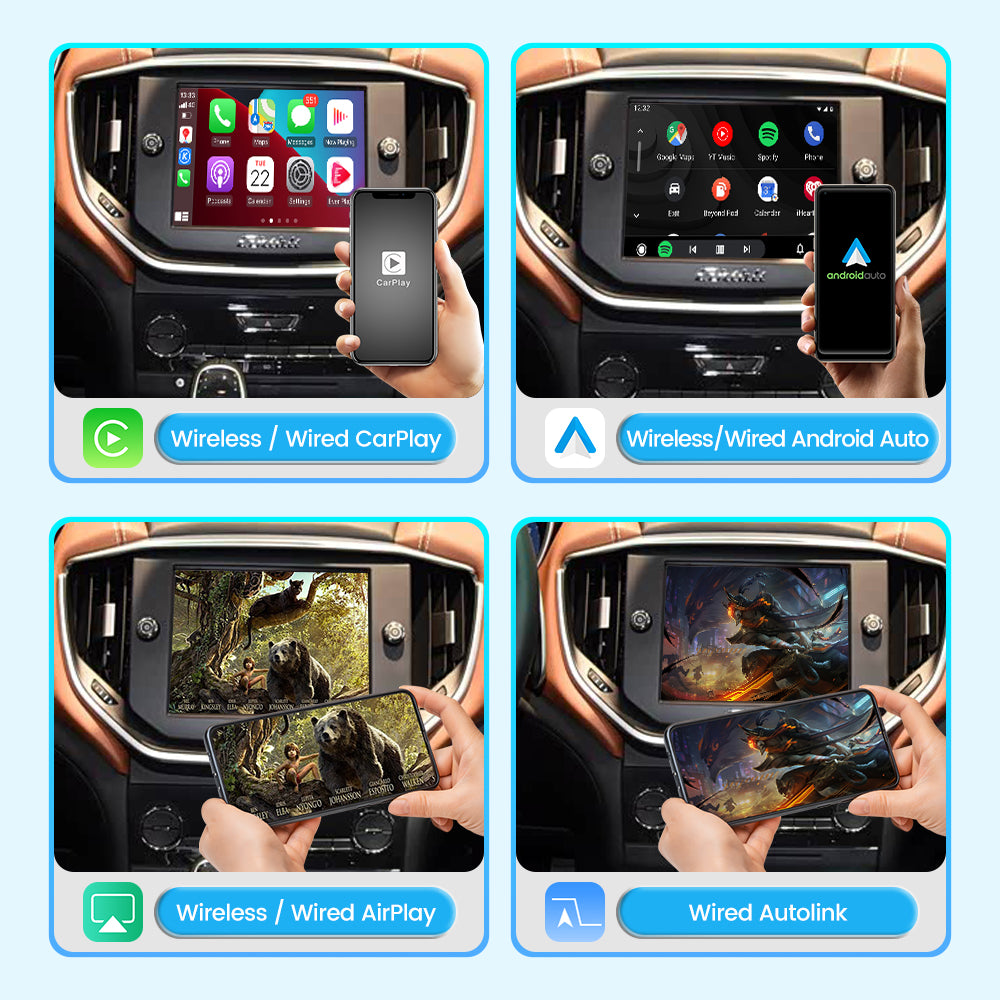 (WZMA-1) Joyeauto WiFi Wireless Apple CarPlay Android Auto Upgrade for Maserati Quattroporte Ghibli 2014-2017MY with Rear Camera