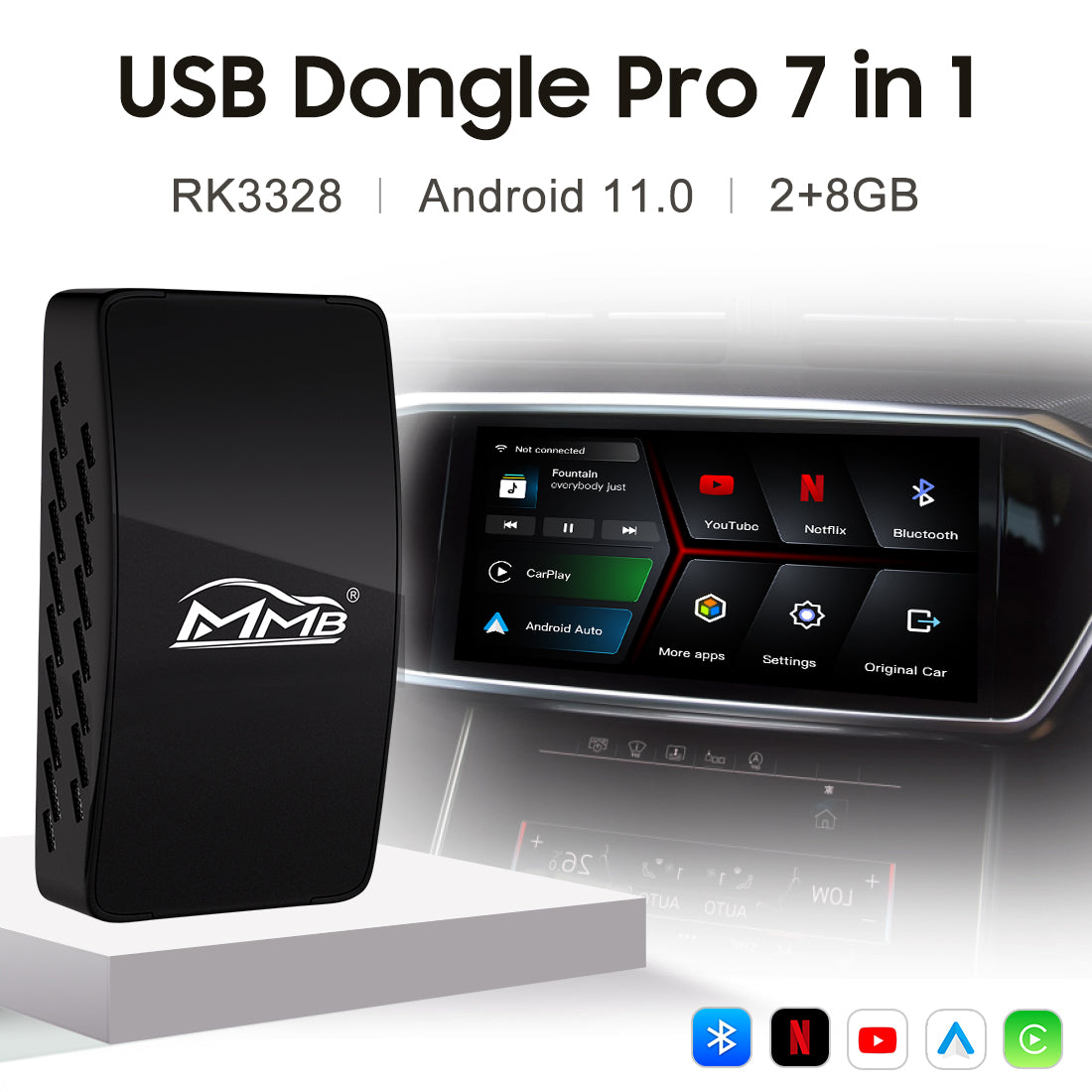 Wireless CarPlay USB Dongle Pro 7 in 1 - With Remote Main image