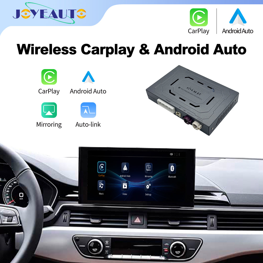 (WZAU-7)Joyeauto 2021-2023 Audi A1 Q3 Q3 Q4 Q5 Q5 MIB3 WIFI Wireless Apple CarPlay Android Auto Hicar iOS Airplay Mirror-link Retrofit Main image