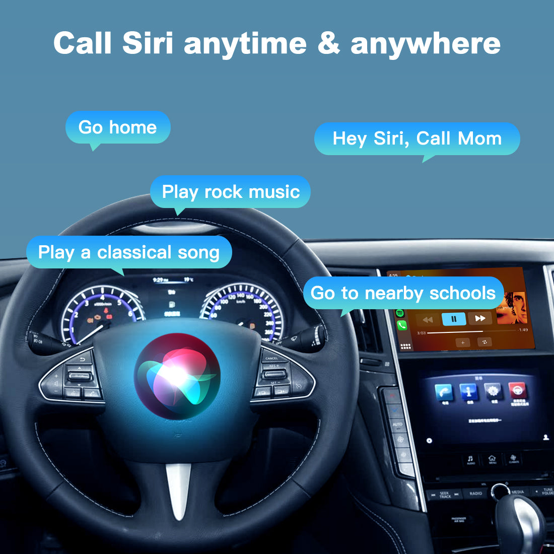 (WZIN-1) New Joyeauto Carplay Module Retrofit for 2015-2019 Infiniti Q50 Q60 Q50L QX50 WiFi Wireless Apple CarPlay AirPlay Android Auto