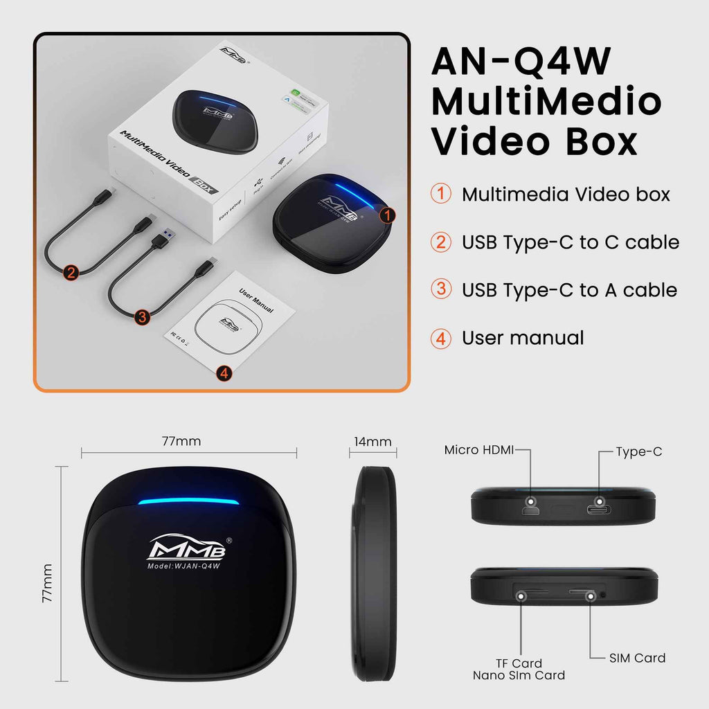 MMB Max 5.0 Ai Box Android 13 Multimedia Wireless Carplay Adapter - MMB Auto