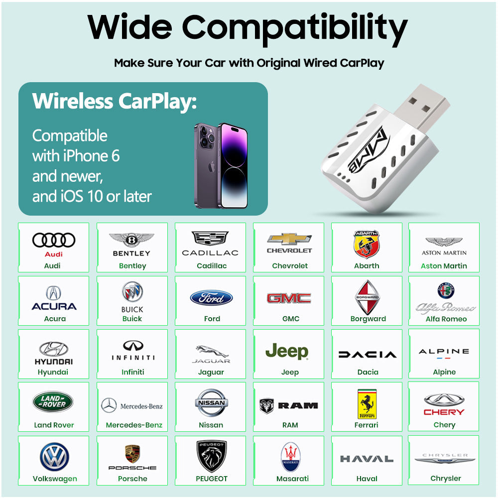 MMB Mini 2.0 Wired to Wireless Bluetooth WiFi CarPlay Adapter - MMB Auto