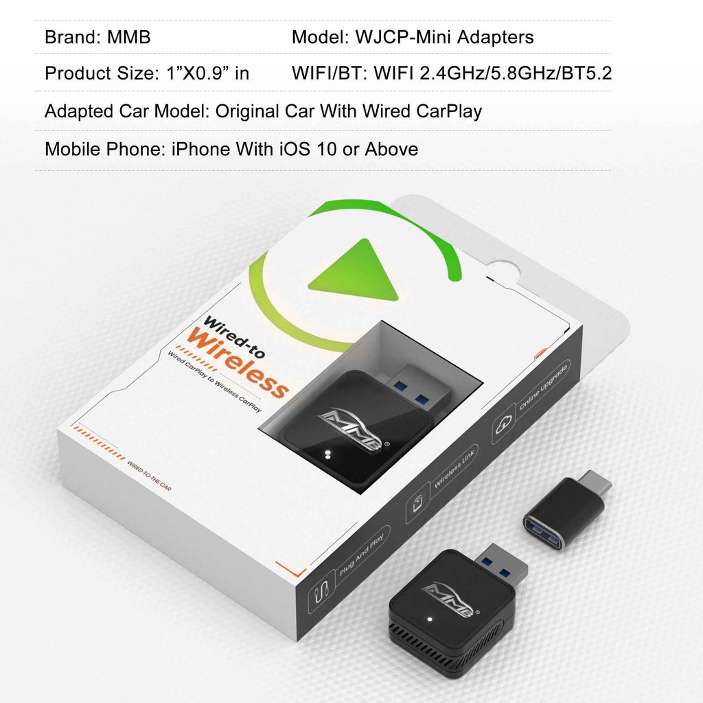 MMB Mini Wired to Wireless Bluetooth WiFi Carplay Adapter - MMB Auto